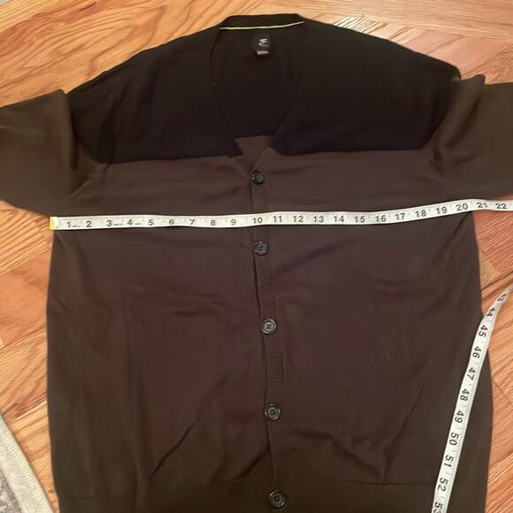 JF J.Ferrar black and dark gray cardigan size large - Picture 5 of 5